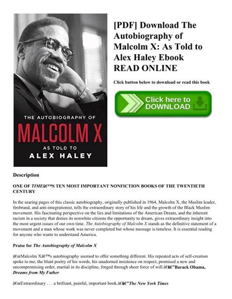 Autobiography of malcolm x summary pdf